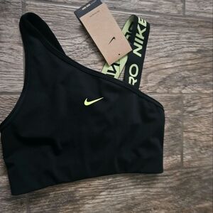 Nike Black Sports Bra with Neon Green Accents